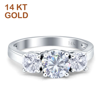 Round Classic Style Princess Cut Gold Ring